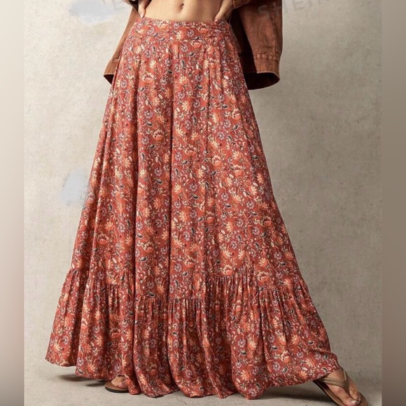 Boho Cottagecore Flare Wide Leg Palazzo Pants - Picture 2 of 2